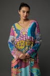 Payal Singhal_Purple Crepe Printed Tropical V Neck And Embroidered Tunic _Online_at_Aza_Fashions