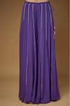 Buy_Payal Singhal_Purple Georgette Embroidery Zari Notched Round Neck Forest Kurta Sharara Set _Online_at_Aza_Fashions
