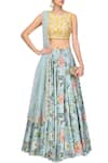 Buy_Payal Singhal_Yellow Dupion Silk Embroidered Sequin Floral Jaal Thread Blouse Lehenga Set _at_Aza_Fashions