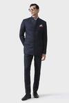 Buy_Raghavendra Rathore Jodhpur_Blue Wool Elite Elegance Handmade Bandhgala With Pant _at_Aza_Fashions