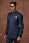 Buy_Raghavendra Rathore Jodhpur_Blue Wool The Royal Fiesta Bandhgala With Pant _Online_at_Aza_Fashions