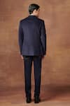 Shop_Raghavendra Rathore Jodhpur_Blue Corduroy Plain Regal Explorer Hunting Jacket _at_Aza_Fashions