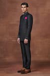 Raghavendra Rathore Jodhpur_Black Wool Plain The Royal Grandeur Bandhgala Jacket _Online_at_Aza_Fashions