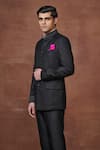 Buy_Raghavendra Rathore Jodhpur_Black Wool Plain The Royal Grandeur Bandhgala Jacket _Online_at_Aza_Fashions