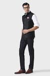 Buy_Raghavendra Rathore Jodhpur_Black Wool Timeless Sophistication Waistcoat _Online_at_Aza_Fashions