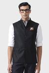 Raghavendra Rathore Jodhpur Black Wool Timeless Sophistication Waistcoat at Aza Fashions Raghavendra Rathore Jodhpur_Black Wool Timeless Sophistication Waistcoat _at_Aza_Fashions