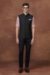 Buy_Raghavendra Rathore Jodhpur_Grey Wool Plain The Safari Sojourn Waistcoat _at_Aza_Fashions