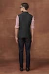 Shop_Raghavendra Rathore Jodhpur_Grey Wool Plain The Safari Sojourn Waistcoat _at_Aza_Fashions