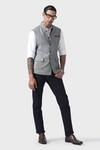 Raghavendra Rathore Jodhpur_Grey Wool Refined Charm Waistcoat _Online_at_Aza_Fashions