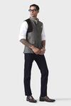 Buy_Raghavendra Rathore Jodhpur_Grey Wool Sartorial Splendour Timeless Waistcoat _Online_at_Aza_Fashions