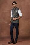 Buy Raghavendra Rathore Jodhpur Grey Wool Noble Noir Waistcoat at Aza Fashions Buy_Raghavendra Rathore Jodhpur_Grey Wool Noble Noir Waistcoat _at_Aza_Fashions