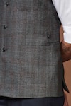 Shop_Raghavendra Rathore Jodhpur_Grey Wool Plain The Astute Charm Waistcoat _Online_at_Aza_Fashions