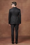 Shop_Raghavendra Rathore Jodhpur_Black Wool Woven And Textured Abstract Pattern Opulent Tuxedo Jacket_at_Aza_Fashions