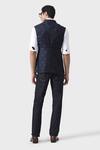 Shop_Raghavendra Rathore Jodhpur_Blue Wool Patchwork Waistcoat _at_Aza_Fashions