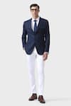 Buy_Raghavendra Rathore Jodhpur_Blue Suiting Plain Summit Series Tuxedo Jacket _at_Aza_Fashions