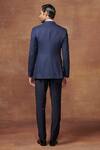 Shop_Raghavendra Rathore Jodhpur_Blue Wool Plain Eclat Tuxedo Jacket _at_Aza_Fashions