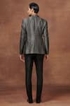 Shop_Raghavendra Rathore Jodhpur_Black Jacquard Textured Symphony Tuxedo Jacket_at_Aza_Fashions