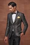 Buy_Raghavendra Rathore Jodhpur_Black Jacquard Textured Symphony Tuxedo Jacket_Online_at_Aza_Fashions