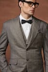 Buy_Raghavendra Rathore Jodhpur_Grey Wool Plain Solid Textured Tuxedo Jacket _Online_at_Aza_Fashions