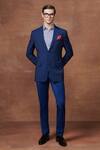 Buy_Raghavendra Rathore Jodhpur_Blue Wool Plain Tuxedo Jacket _at_Aza_Fashions