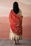 Shop_Swatti Kapoor_Red Handwoven 40gm Chanderi Block Printed Abu Floral Dupatta  _at_Aza_Fashions