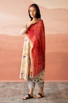 Shop_Swatti Kapoor_Red Handwoven 40gm Chanderi Block Printed Abu Floral Dupatta  _Online_at_Aza_Fashions