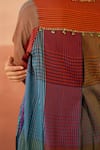 Shop_Swatti Kapoor_Multi Color Handwoven Yarn Dyed Silk Hand Block Printed Asim Kurta  _at_Aza_Fashions