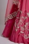 Harshita Jain_Pink Chiffon Hand Embroidery Sequin Straight Wave Pleats Blouse Lehenga Set _at_Aza_Fashions