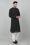 Aham-Vayam_Black Cotton Embroidered Thread And Sequin Work Jahaan Kurta Set _at_Aza_Fashions