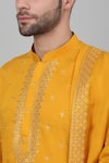 Aham-Vayam_Yellow Cotton Embroidered Thread And Sequin Work Riwayat Kurta Set _at_Aza_Fashions