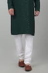 Buy_Aham-Vayam_Green Cotton Embroidered Thread And Sequin Work & Kurta Set _Online_at_Aza_Fashions