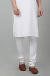 Aham-Vayam_White Cotton Embroidered Thread And Sequin Work Checkered Kurta Set _at_Aza_Fashions