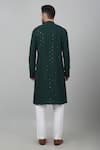 Shop_Aham-Vayam_Green Cotton Embroidered Thread And Sequin Work Himgir Checkered Kurta Set _at_Aza_Fashions