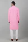 Shop_Aham-Vayam_Pink Cotton Embroidered Thread And Sequin Checkered Pattern Kurta Set _at_Aza_Fashions