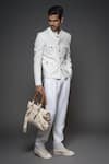 Buy_Balance by Rohit Bal_White Linen Plain Full Sleeve Jacket _at_Aza_Fashions