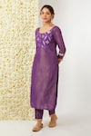 Shop_Tashee_Purple Kurta And Pant Tissue Embroidered Floral Round Work Set _Online_at_Aza_Fashions