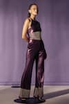 Buy_Sameer Madan_Purple Pearls The Bette Bell Bottom Pant _at_Aza_Fashions