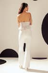 Shop_Sameer Madan_White Banana Crepe Embellished Pearl The Louise Bell Bottom Pant  _at_Aza_Fashions