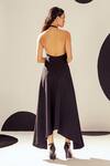 Shop_Sameer Madan_Black Halter Neck Lucille Polka Dress _at_Aza_Fashions