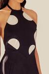 Sameer Madan_Black Halter Neck Lucille Polka Dress _Online_at_Aza_Fashions