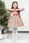 Shop_The Pony & Peony CO._Pink Corduroy Bows Cherry Print Dress _at_Aza_Fashions