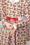 Shop_The Pony & Peony CO._Pink Corduroy Bows Cherry Print Dress _Online_at_Aza_Fashions