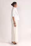 Buy_House of Three_White Poplin Plain Collar Mana High-low Bib Shirt  _Online_at_Aza_Fashions