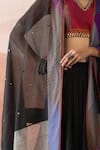 Shop_Swatti Kapoor_Multi Color Woven Striped Silk Organza Hand Block Aswan Dupatta _at_Aza_Fashions