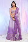 Buy_Alaya Advani_Purple Blouse Viscose Dupion Hand Embroidered Sequins Floral Lehenga Set_at_Aza_Fashions