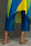 Kahani Lush_Blue Cotton, Silk Embroidery Collared Printed Anchor Thread Tunic And Pant Set _Online_at_Aza_Fashions