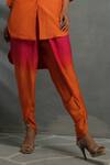 Buy_Kahani Lush_Pink Cotton, Silk Beads, Embroidery Floral High Low Tunic And Dhoti Pant Set _Online_at_Aza_Fashions
