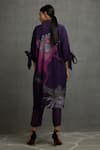 Shop_Kahani Lush_Purple Cotton, Silk Sequins, Beads Abstract Print Embroidered Tunic And Pant Set _at_Aza_Fashions