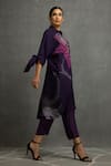 Kahani Lush_Purple Cotton, Silk Sequins, Beads Abstract Print Embroidered Tunic And Pant Set _at_Aza_Fashions