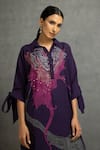 Buy_Kahani Lush_Purple Cotton, Silk Sequins, Beads Abstract Print Embroidered Tunic And Pant Set 